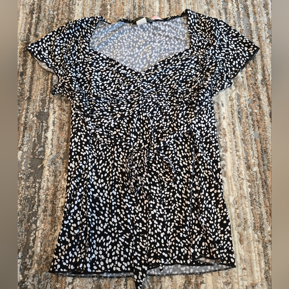 Black and White Polka Dot Top